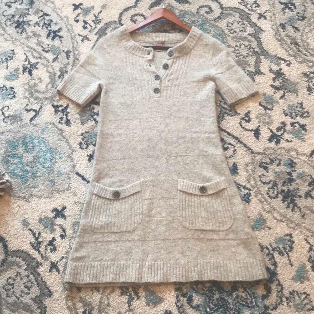 Angora Light Heather Grey Sweater Dress
